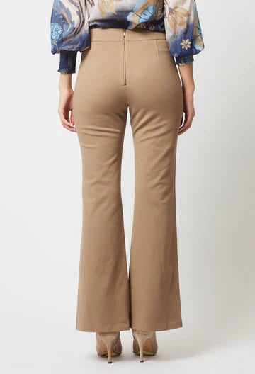 Phoenix Viscose Nylon Twill Flared Leg Pant - Sesame A FURTHER 15% OFF AUTOMATICALLY APPLIED AT CHECKOUT