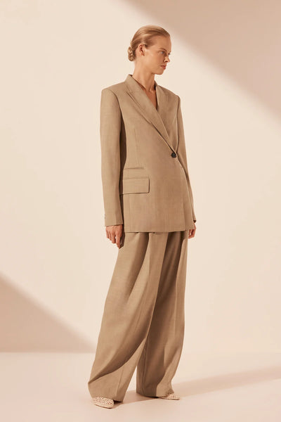 Asher Hourglass Blazer with Belt - Latte - 30% OFF AUTOMATICALLY APPLIED AT CHECKOUT