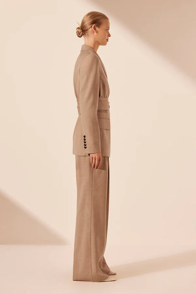 Asher Hourglass Blazer with Belt - Latte - 30% OFF AUTOMATICALLY APPLIED AT CHECKOUT