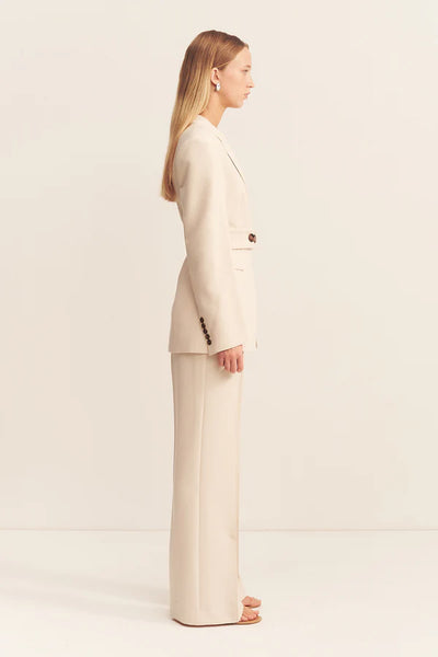 Irena Pintuck Straight Leg Pant - Bone