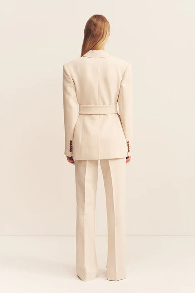 Irena Pintuck Straight Leg Pant - Bone