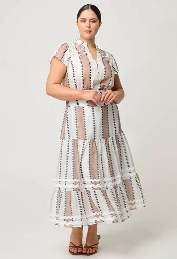 Bahia Linen Viscose Skirt - Cayman Stripe - 25% OFF AUTOMATICALLY APPLIED AT CHECKOUT
