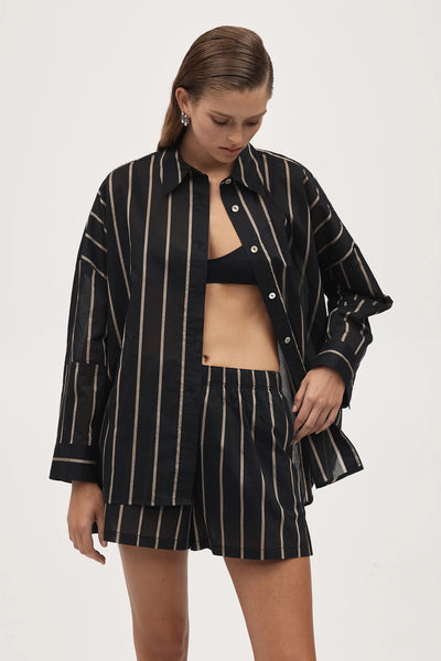 Edie Shirt - Black Stripe - 25% OFF AUTOMATICALLY APPLIED AT CHECKOUT