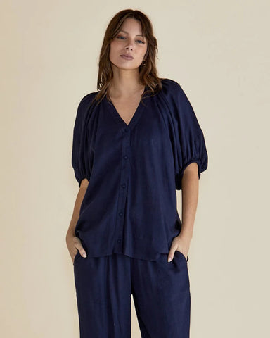 Asher Blouse - Dark Blue