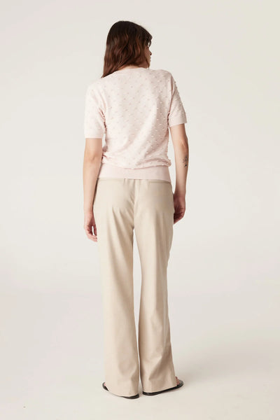 Cotton Cashmere Bobble Tee - Pink