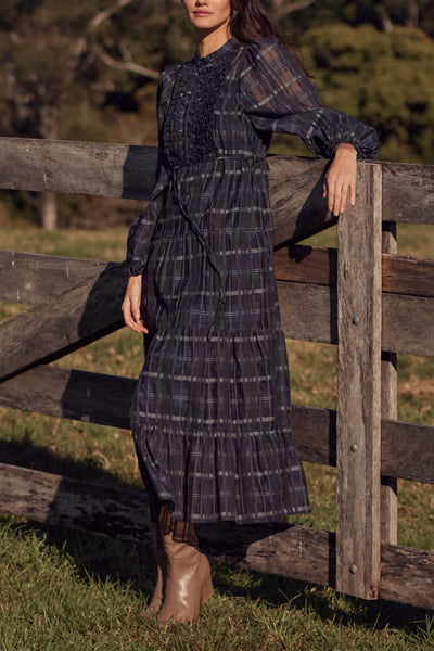 Zeal Dress - Ink Black Check