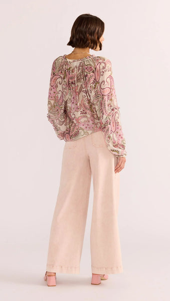 Cadence Long Sleeve Blouse - Pink/Paisley