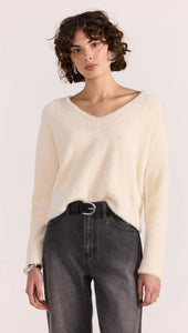 Woman’s Sweater East - Mother Of Pearl Melange
