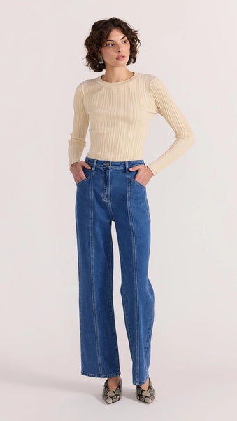 Kyra Rib Knit Top - Ecru