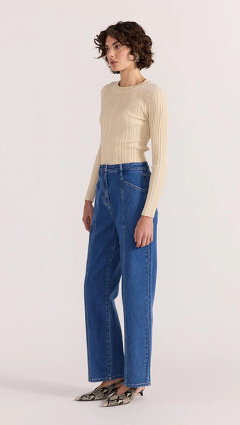 Kyra Rib Knit Top - Ecru