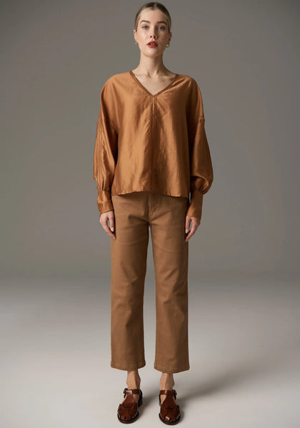 Rhea V Shirt - Tobacco