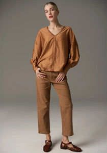 Rhea V Shirt - Tobacco