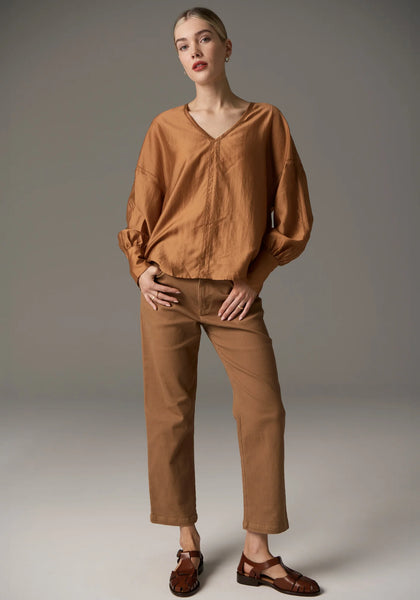 Rhea V Shirt - Tobacco