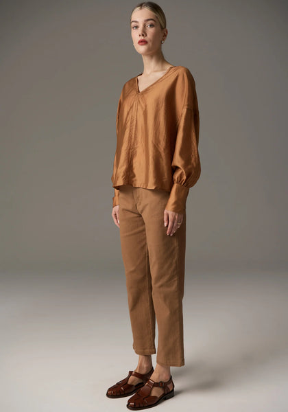 Rhea V Shirt - Tobacco