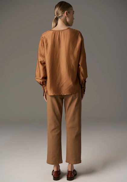 Rhea V Shirt - Tobacco