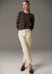 Beech Stripe Knit - Toffee/Ink