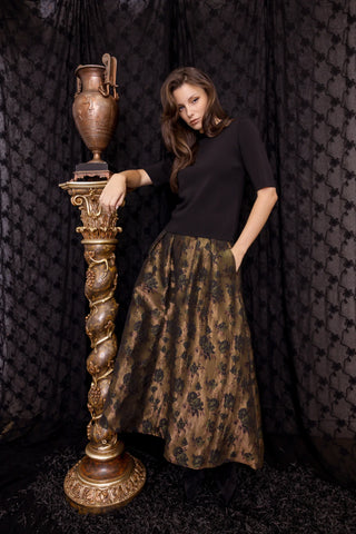 Parted Skirt - Rich Brocade