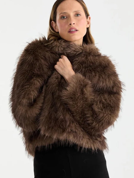Ally Faux Fur Jacket - Multi