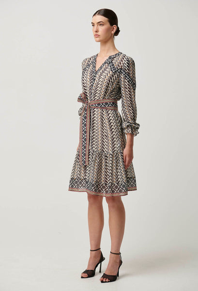 Bailey Crinkle Cotton Silk Dress - Bromegrass Print