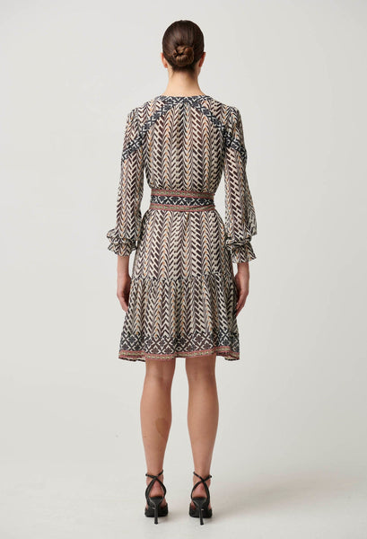 Bailey Crinkle Cotton Silk Dress - Bromegrass Print