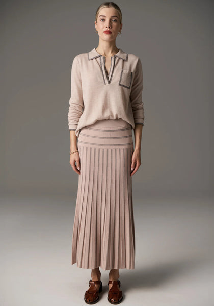 Bennet Polo Knit - Blush Lurex