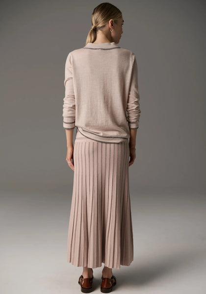 Bennet Polo Knit - Blush Lurex
