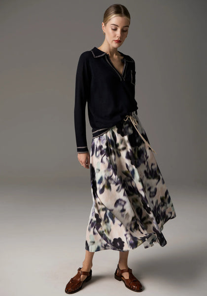 Bennet Polo Knit - Ink Lurex