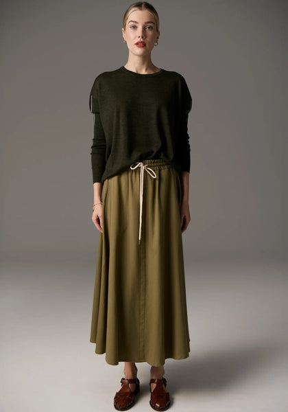Bennet Drape Back Knit - Khaki/Ink/Green