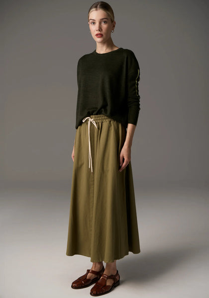 Bennet Drape Back Knit - Khaki/Ink/Green