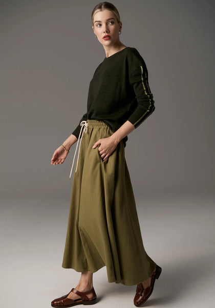 Bennet Drape Back Knit - Khaki/Ink/Green