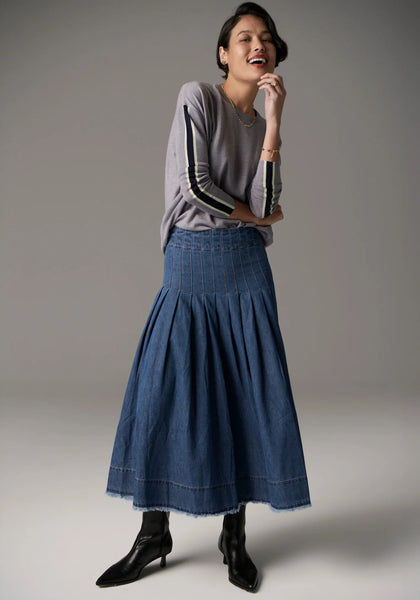 Bennet Drape Back Knit -Silver/Ink/Mist