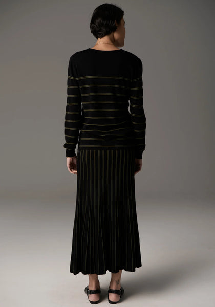 Gizelle Lurex Knit - Black/Khaki