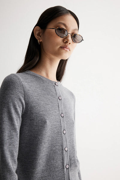 Madeleine Knit Cardigan - Charcoal Marle