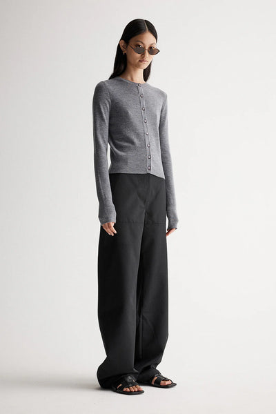 Madeleine Knit Cardigan - Charcoal Marle