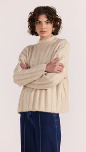 Macy Cozy Rib Jumper - Oat/Marle