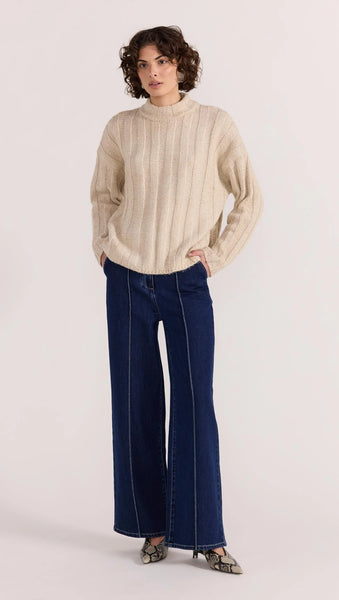 Macy Cozy Rib Jumper - Oat/Marle