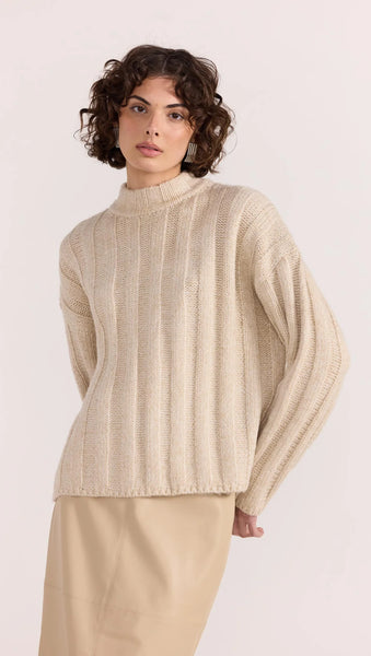 Macy Cozy Rib Jumper - Oat/Marle