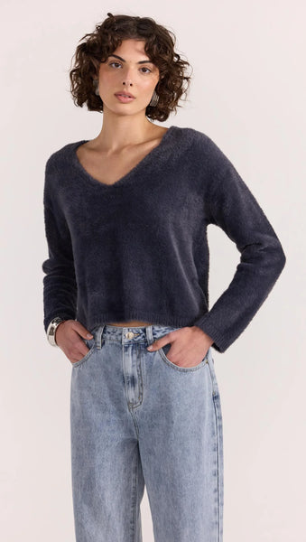 Ember Fluffy Knit Jumper - Slate