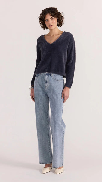 Ember Fluffy Knit Jumper - Slate