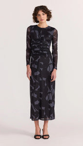 Aura Mesh Midi Dress - Abstract