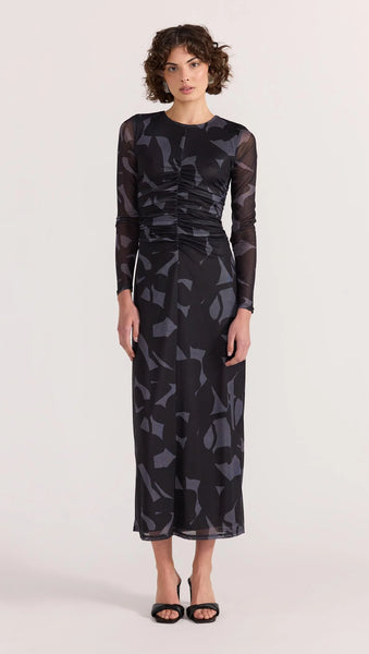 Aura Mesh Midi Dress - Abstract