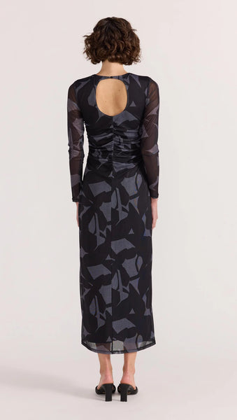 Aura Mesh Midi Dress - Abstract