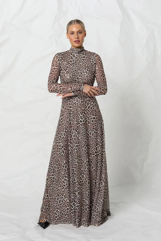 Kennedy Mesh Dress - Snow Leopard