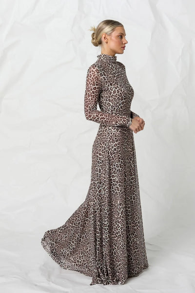 Kennedy Mesh Dress - Snow Leopard