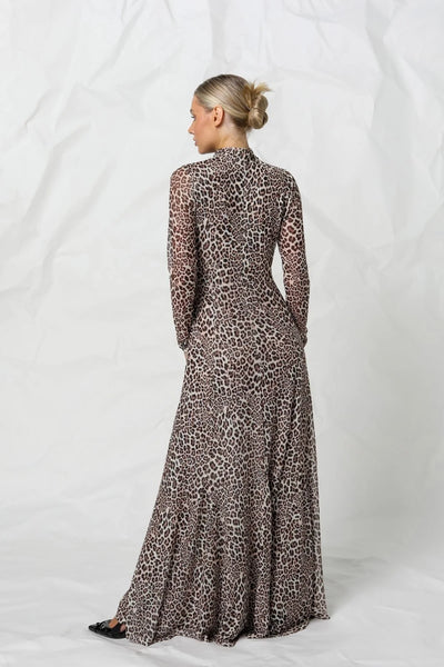 Kennedy Mesh Dress - Snow Leopard