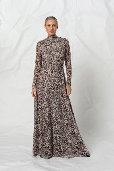 Kennedy Mesh Dress - Snow Leopard