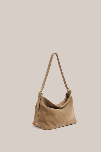 Eden Shoulder Bag - Brown Suede