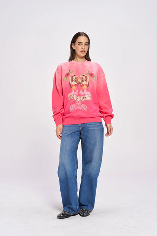 Mermaid La Sirene Crew Neck Sweater - Rose Red Sun Fade