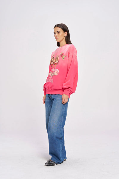 Mermaid La Sirene Crew Neck Sweater - Rose Red Sun Fade