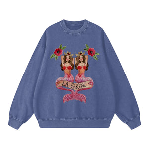 Mermaid La Sirene Crew Neck Sweater - Jeans Blue Snow Wash